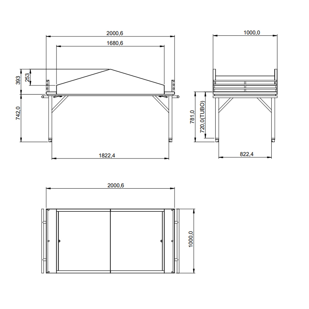 15176209129 Mesa de hortifruti inox intermediario Relux RM990062 dt