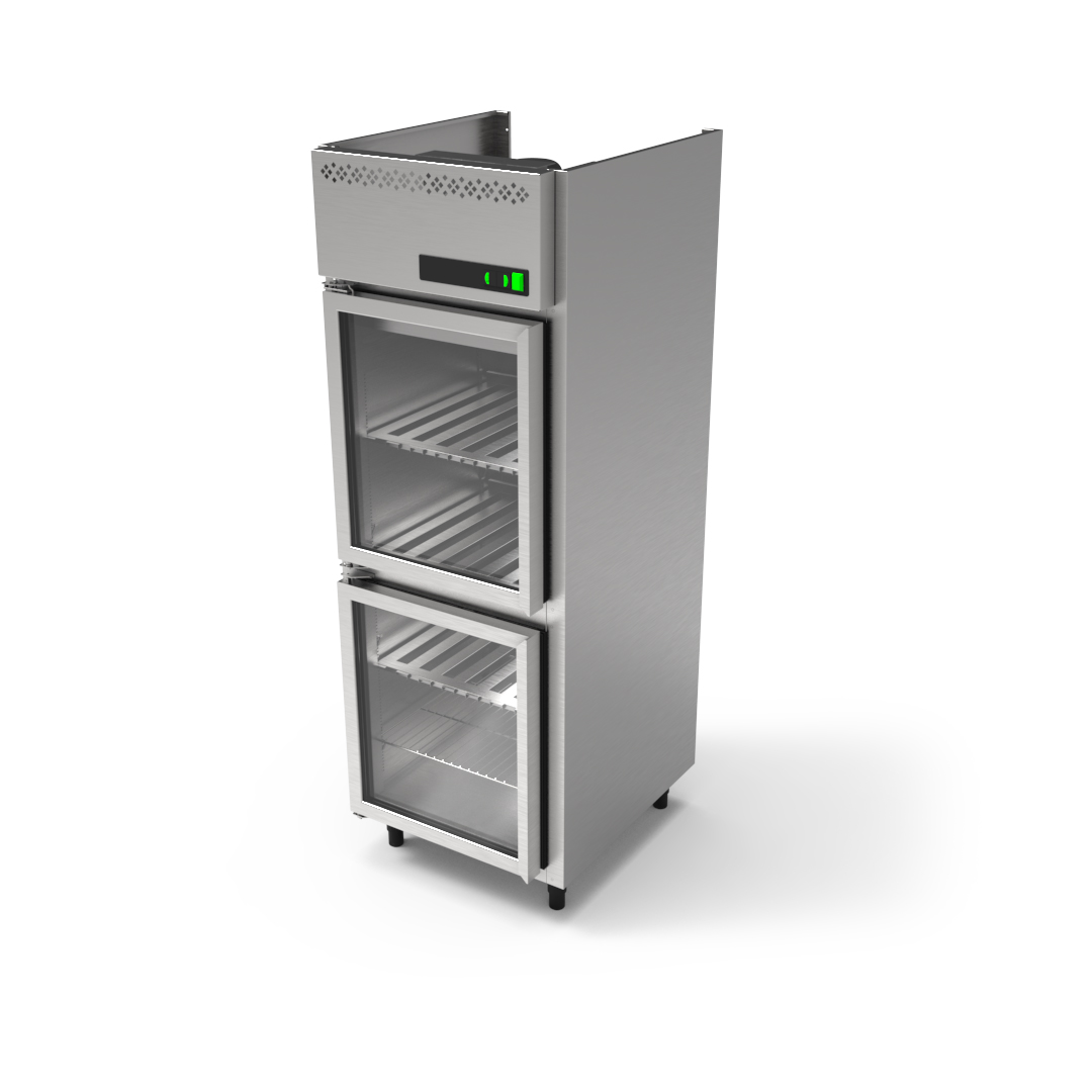 15182133265 Refrigerador Vertical com Portas de Vidro 700mm 2Portas Relux BIP PRD01827