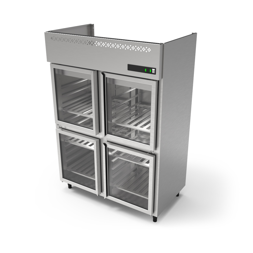 15182133424 Refrigerador Vertical com Portas de Vidro 1400mm 4Portas Relux BIP PRD01830 1