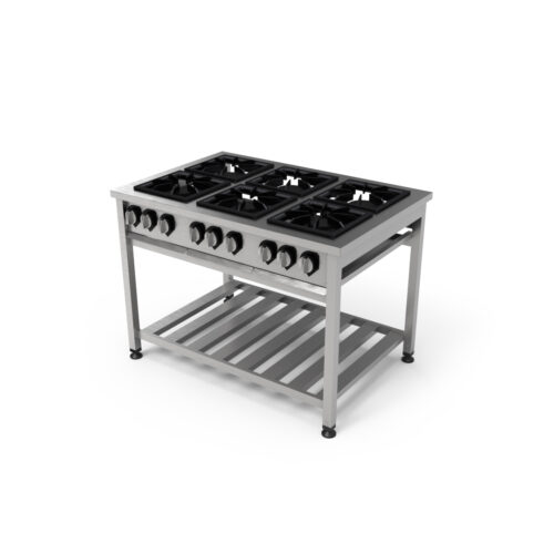 15185972318 Fogao a gas 6 bocas encosto Grelha 40cm Relux PRD02381 1