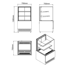 Vitrine Neutra Alta 700 Linha Diamante