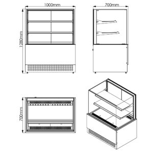 Vitrine Neutra Alta 1000 Linha Diamante