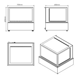 Vitrine Aquecida de Sobrepor Linha Diamante 700mm